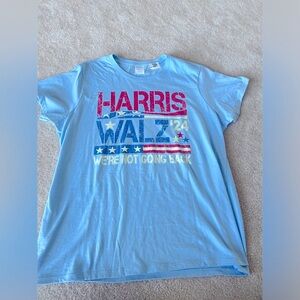 Harris/Walz 2024 Campaign Shirt.‎ Women size L light blue.